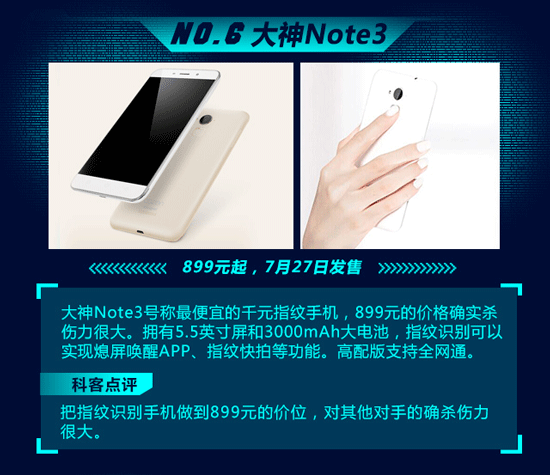 Top10:屌絲土豪全覆蓋,7月新機一圖看