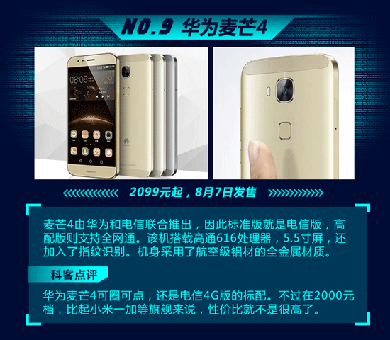 Top10:屌絲土豪全覆蓋,7月新機一圖看