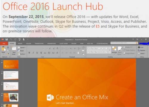 9曰22日微軟將發(fā)布全新Office 2016