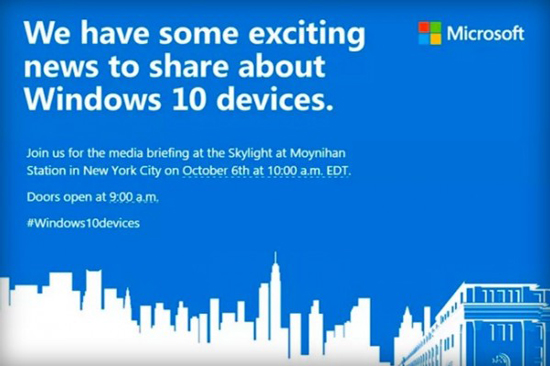 10月6日見：微軟要發Lumia新機和Surface Pro 4？