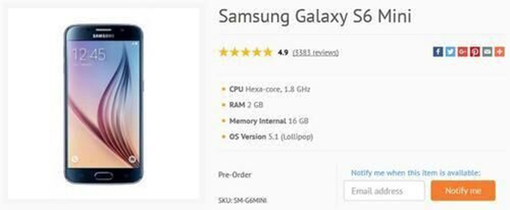 劍指iPhone 5se!三星或推出小尺寸手機S6 Mini