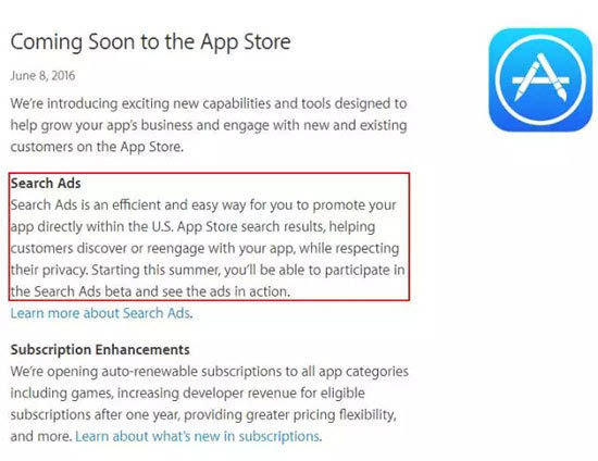 蘋果無懼搜索引擎競價負(fù)面！宣布試推App Store搜索廣告