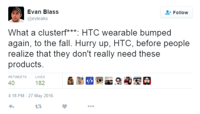 再次跳票!HTC首款智能手表或在秋季發(fā)布
