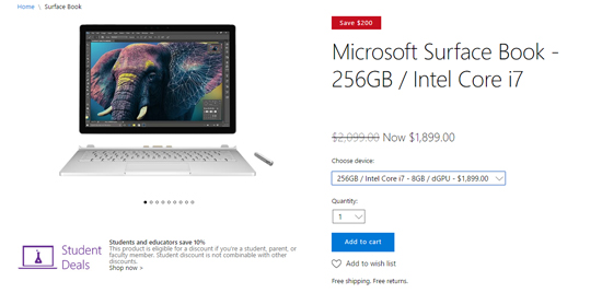 直降200美元！2015款Surface Book i7全系大降價(jià)