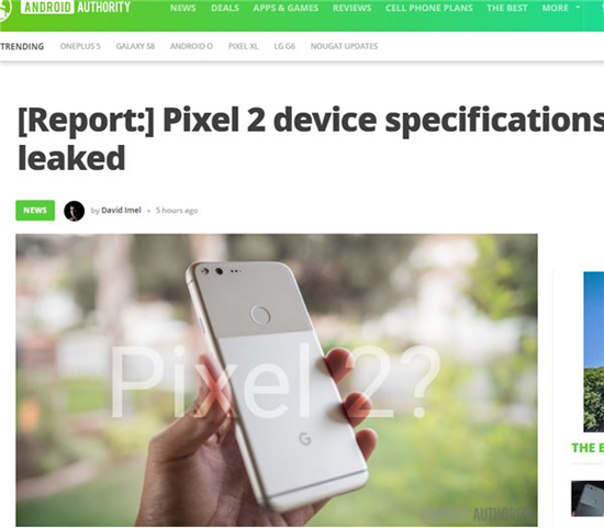 谷歌Pixel 2外形/配置曝光:首發(fā)Android 8.0
