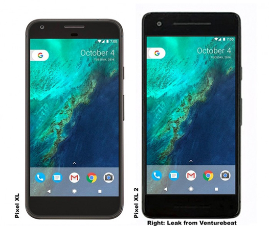 谷歌手機(jī)藥丸？Pixel 2代外形曝光：額頭下巴感人