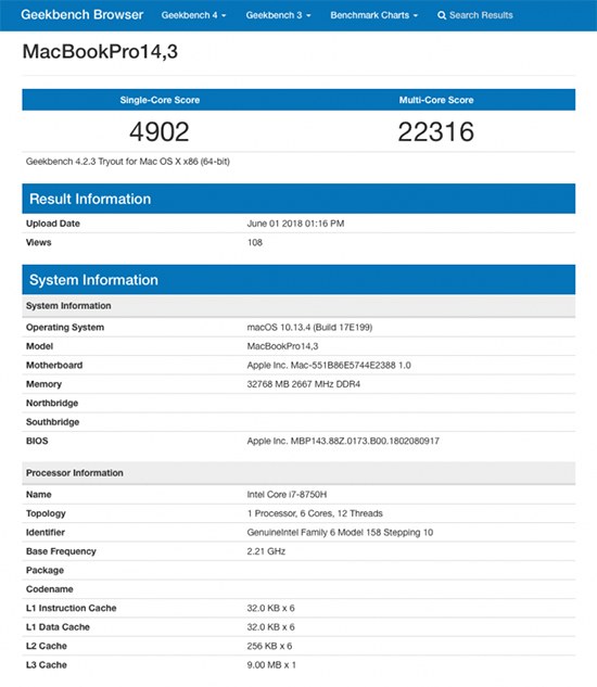 MBP史上最猛升級？ 新款MacBook Pro跑分曝光