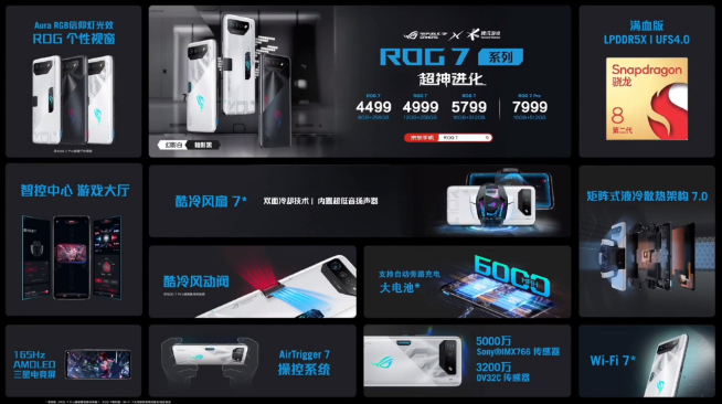 ROG 7游戲手機發布:重鑄游戲手機榮光!4499元起性能釋放拉滿